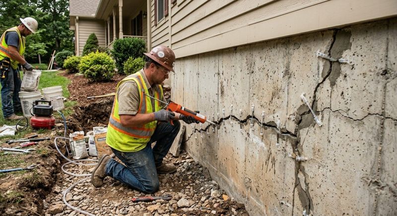 Cracked Foundation Repair in Greene County, OH