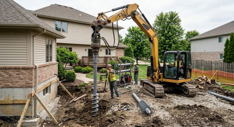 Helical Pile Installation in Troy, OH
