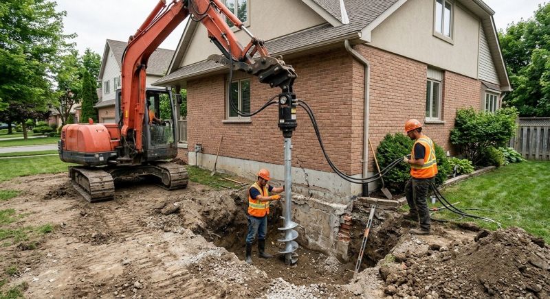 Helical Pile Installation in Troy, OH