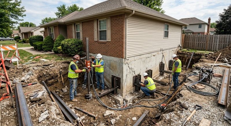 House Foundation Repair in Brookville, OH