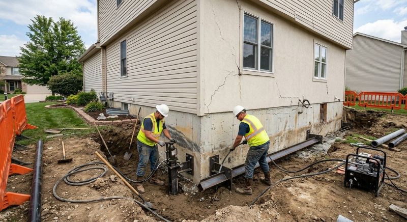 Sinking Foundation Repair in New Carlisle, OH