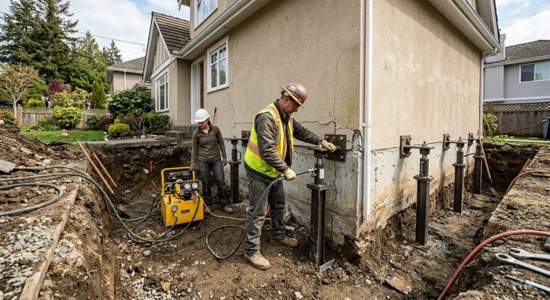Sinking Foundation Repair in Russia, OH